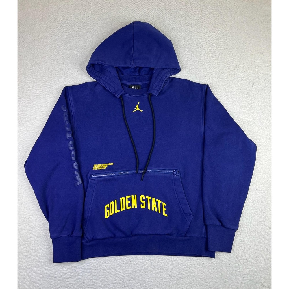 Golden State Warriors Hoodie Sweatshirt Mens Medium Blue NBA Basketball Nike